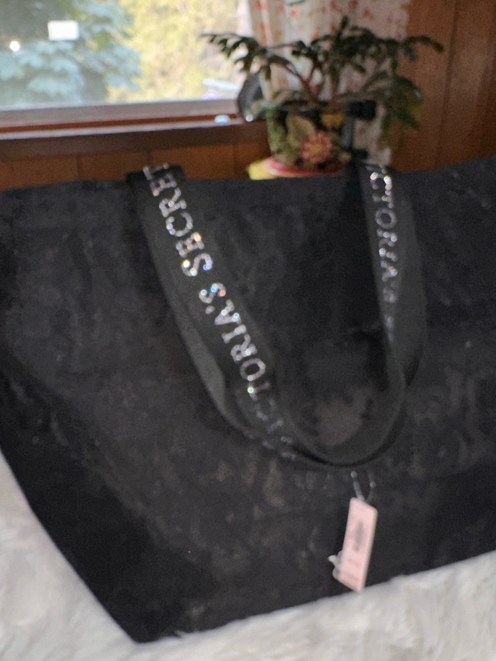 VS • Lace and Rhinestone Snap Closure Tote - Picture 3 of 17